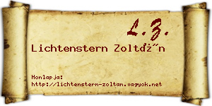 Lichtenstern Zoltán névjegykártya